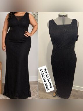 torrid special occasions 1x Black Lace Maxi Dress NWT